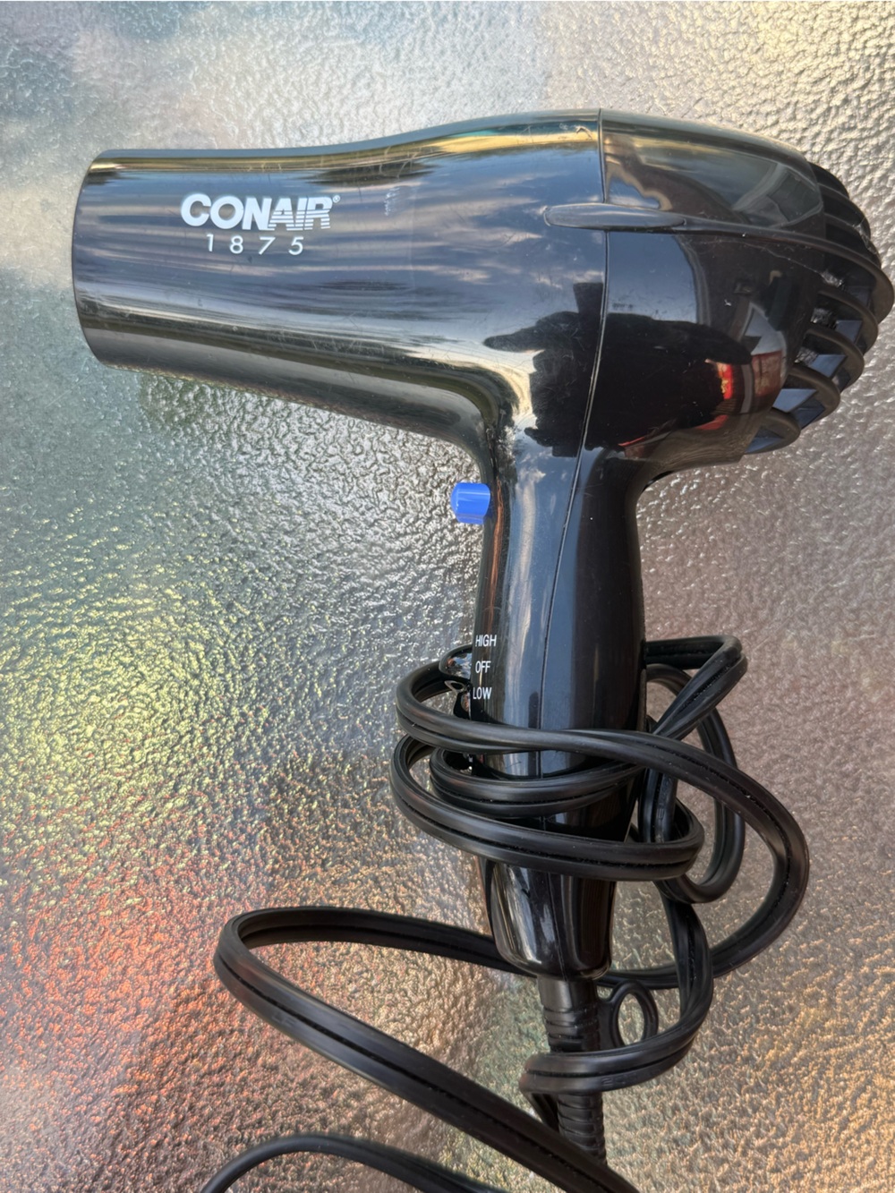 1875W Black Travel Hair Dryer with Safety Plug